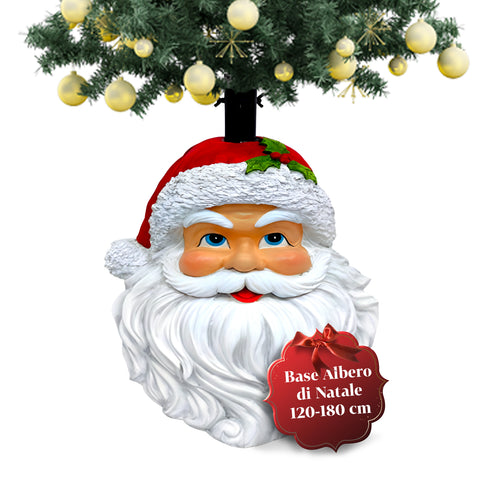 Base per albero di Natale decorativa, 10 soggetti, in ferro e magnesio, aggancio universale, alberi fino a 210 cm, 2 modelli con luci LED