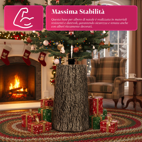 Base Realistica per Alberi di Natale XXL da 120 a 210 cm – Stile Tronco
