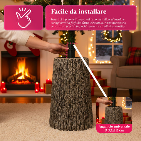 Base Realistica per Alberi di Natale XXL da 120 a 210 cm – Stile Tronco