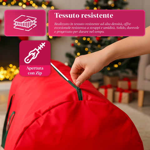 Borsa Contenitore Impermeabile per Albero di Natale – Pieghevole con Manici e Zip