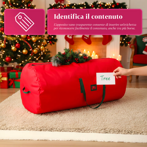 Borsa Contenitore Impermeabile per Albero di Natale – Pieghevole con Manici e Zip