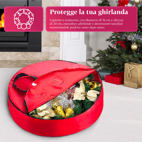 Borsa Contenitore per Ghirlanda Natalizia in Tessuto – Impermeabile e Resistente