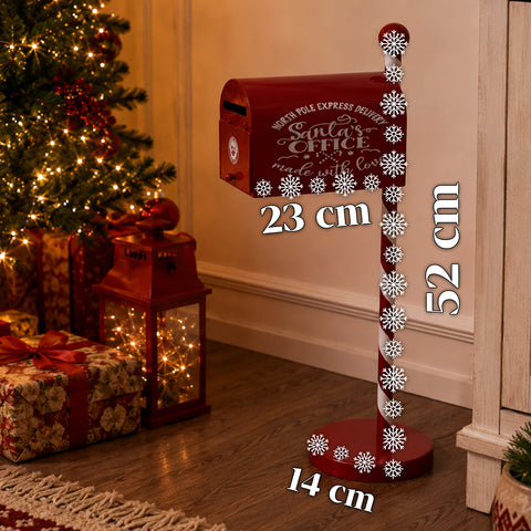 Cassetta Postale di Natale Rossa e Bianca H50 cm in Stile Americano