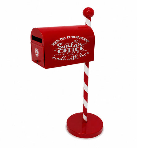Cassetta Postale di Natale Rossa e Bianca H50 cm in Stile Americano
