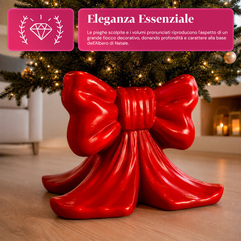 Base per albero di Natale decorativa, 10 soggetti, in ferro e magnesio, aggancio universale, alberi fino a 210 cm, 2 modelli con luci LED