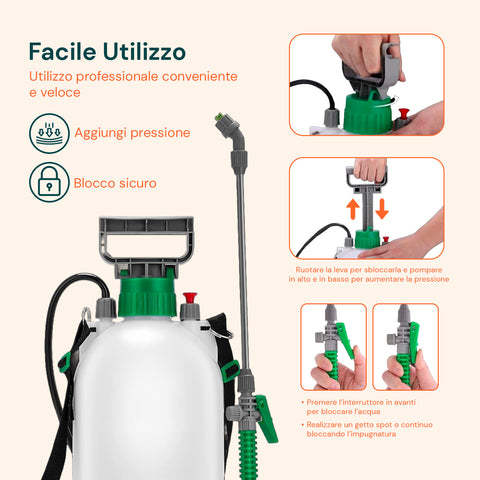 Vaporizzatore A Pressione Con Lancia E Tubo In Pvc 4000ml