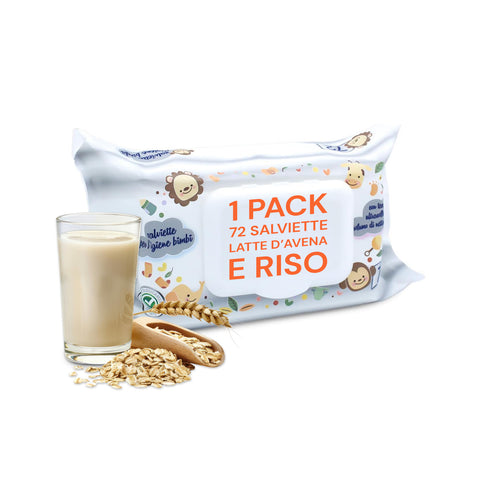 Salviettine Baby 72 / 864 pz – Morbide a Nido d’Ape Fragranza Latte d' Avena e Riso, Aloe o Crema al Talco