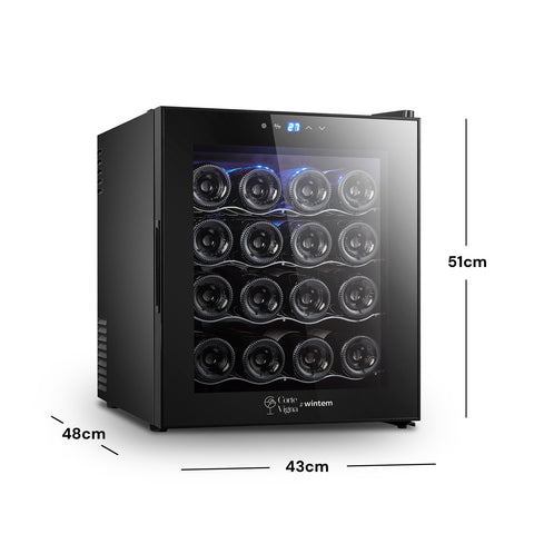 Cantinetta Vino Refrigerata Silenziosa con Display Led Touch e Mensole Cromate