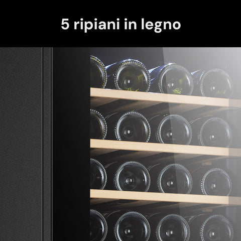 Cantinetta Vino Refrigerata Silenziosa con Display Led Touch e Mensole Cromate