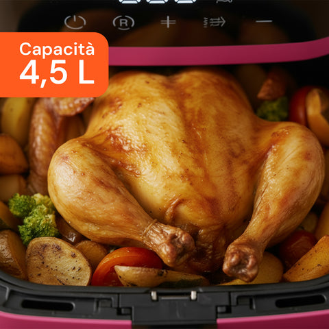 Friggitrice ad Aria 4,5L con Display LED Touch e 7 Programmi di Cottura 1800W