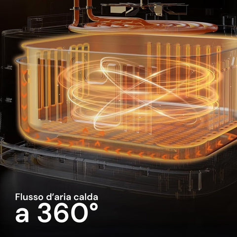 Friggitrice ad Aria 4,5L con Display LED Touch e 7 Programmi di Cottura 1800W