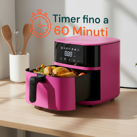 Friggitrice ad Aria 4,5L con Display LED Touch e 7 Programmi di Cottura 1800W