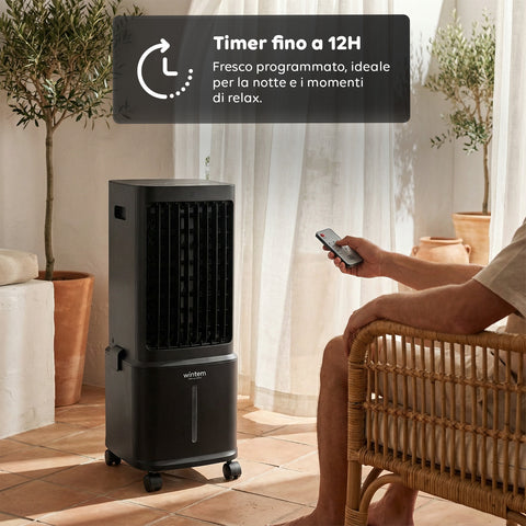 Raffrescatore Evaporativo 8,5L con Telecomando – Display LED Touch, 3 Velocità, Timer 7h e 80W
