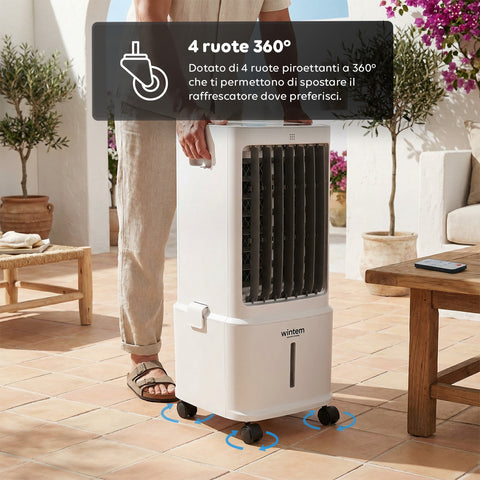 Raffrescatore Evaporativo 8,5L con Telecomando – Display LED Touch, 3 Velocità, Timer 7h e 80W