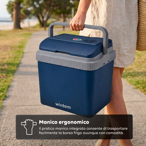 Borsa Frigo Elettrica 24L Caldo/Freddo –  Rinfresca fino a -18°C sotto Ambiente e Riscalda fino a 65°C (40/50W)