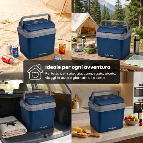 Borsa Frigo Elettrica 24L Caldo/Freddo –  Rinfresca fino a -18°C sotto Ambiente e Riscalda fino a 65°C (40/50W)