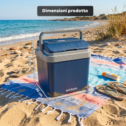 Borsa Frigo Elettrica 24L Caldo/Freddo –  Rinfresca fino a -18°C sotto Ambiente e Riscalda fino a 65°C (40/50W)