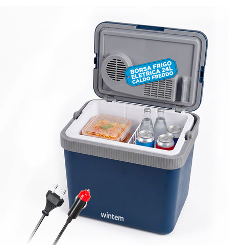 Borsa Frigo Elettrica 24L Caldo/Freddo –  Rinfresca fino a -18°C sotto Ambiente e Riscalda fino a 65°C (40/50W)