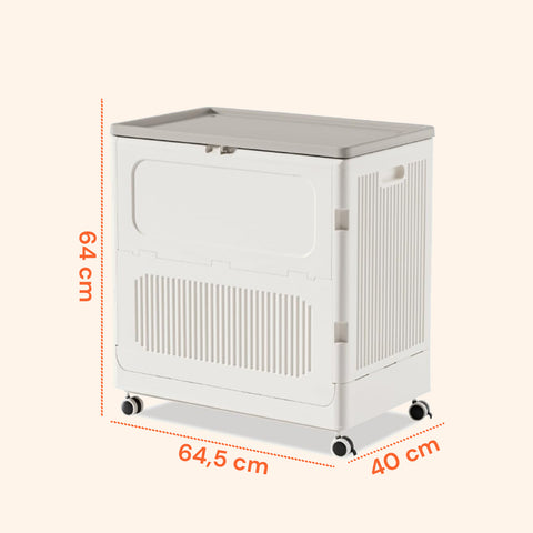 Cesto Portabiancheria con Coperchio e Ruote – Capienza 123L, Plastica