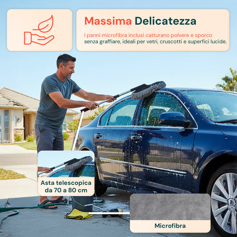 Kit Pulizia Completo 5 Pezzi – Spazzola, Pennelli e Panno in Microfibra