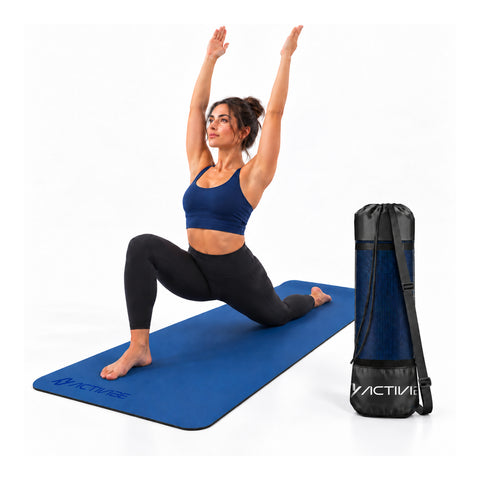Tappetino yoga antiscivolo in TPE 6 mm, double face con tracolla