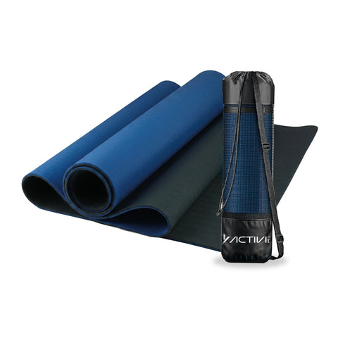 Tappetino yoga antiscivolo in TPE 6 mm, double face con tracolla