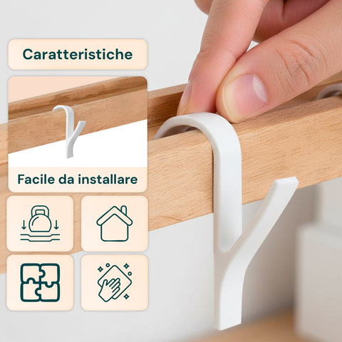 Ganci Multiuso in Plastica Resistente per Casa e Ufficio – Set da 10