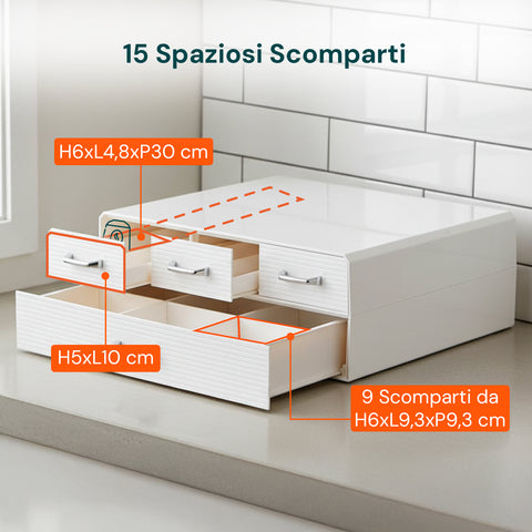 Organizer per Cialde e Capsule Caffè 4 Cassetti - Design Salvaspazio