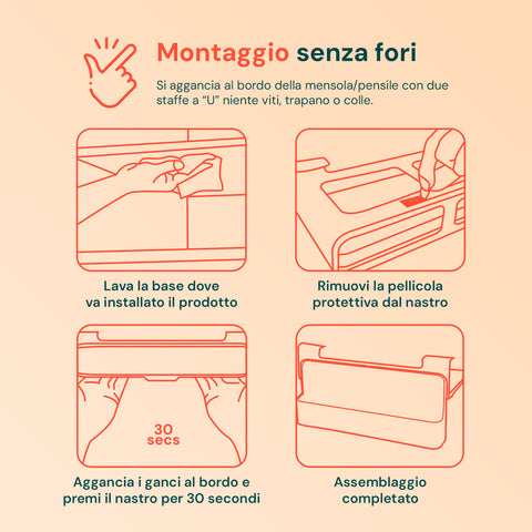 Organizer Cucina Portaspezie – Set 2 Mensole con 6 Barattoli in Vetro Inclusi