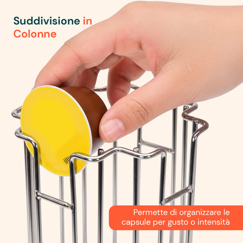 Espositore Capsule Caffè 32 Spazi Girevole Design Salvaspazio