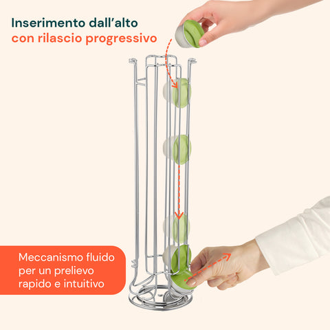 Espositore Capsule Caffè 32 Spazi Girevole Design Salvaspazio