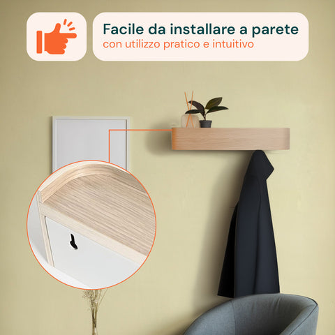 Appendiabiti da Muro Design Moderno con 4 Ganci a Scomparsa