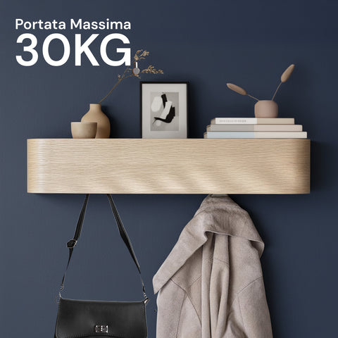 Appendiabiti da Muro Design Moderno con 4 Ganci a Scomparsa