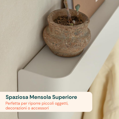 Appendiabiti da Muro Design Moderno con 4 Ganci a Scomparsa