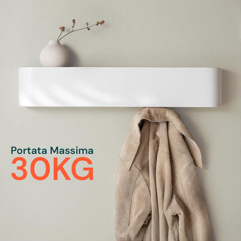 Appendiabiti da Muro Design Moderno con 4 Ganci a Scomparsa