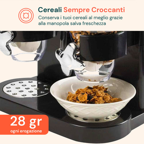 Dosatore per Corn Flakes Doppio 2x1,5L con Manopola – Ideale per la Colazione