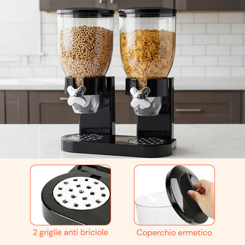Dispenser Doppio Per Cereali 3L Totali Con Manopola Salva Freschezza – Avilia Home - Foto 2