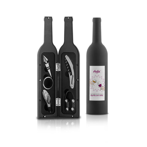 Set Sommelier a  Forma di Bottiglia con Cavatappi e Accessori