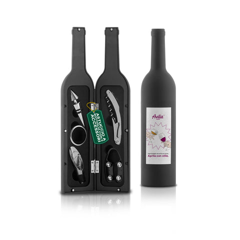 Set Sommelier a  Forma di Bottiglia con Cavatappi e Accessori