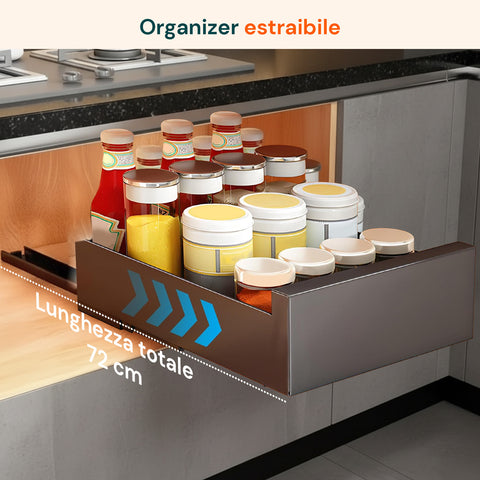 Organizer Estraibile Salvaspazio – Contenitore Scorrevole Multiuso
