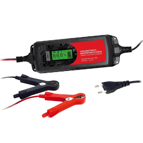 Caricabatteria Lcd 3 Funzioni Per Batterie Di Piombo 6-12v