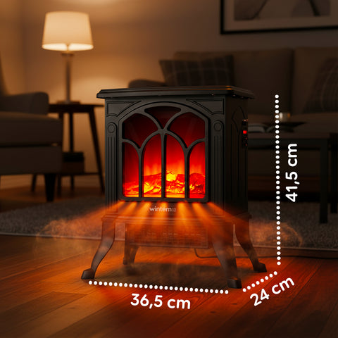 Camino Elettrico Decorativo 1500W con Termostato – Stufa Persefone