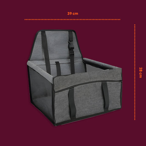 Seggiolino Auto per Cani Piccoli 39x39 H28cm Robusto con Gancio di Sicurezza