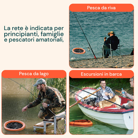 Rete da Pesca Anti-Fuga – Modello Portatile con Borsa da Trasporto Inclusa
