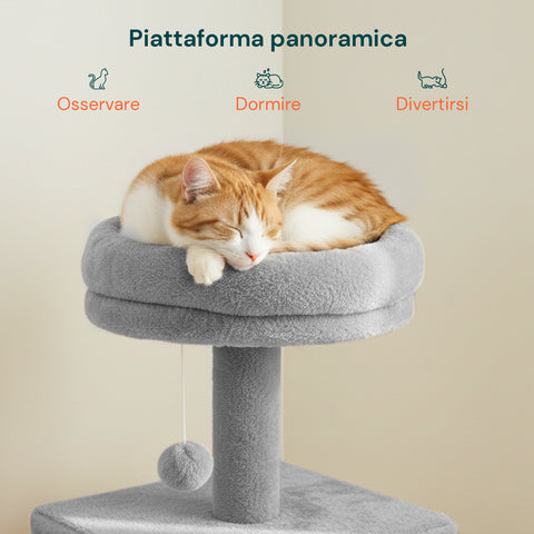 Tiragraffi per Gatti 92 cm con Cuccia, Scala e Giochi