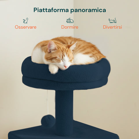 Tiragraffi per Gatti 92 cm con Cuccia, Scala e Giochi