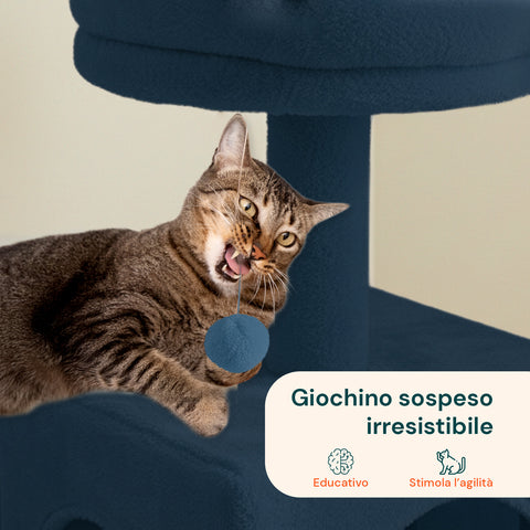 Tiragraffi per Gatti 92 cm con Cuccia, Scala e Giochi