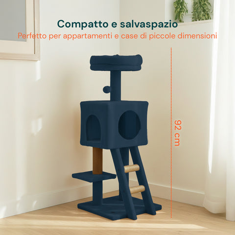 Tiragraffi per Gatti 92 cm con Cuccia, Scala e Giochi