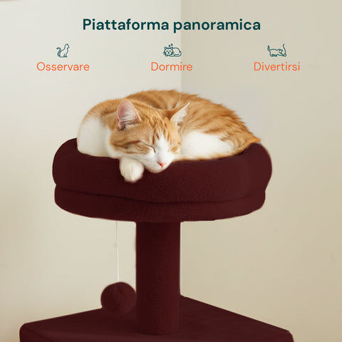 Tiragraffi per Gatti 92 cm con Cuccia, Scala e Giochi