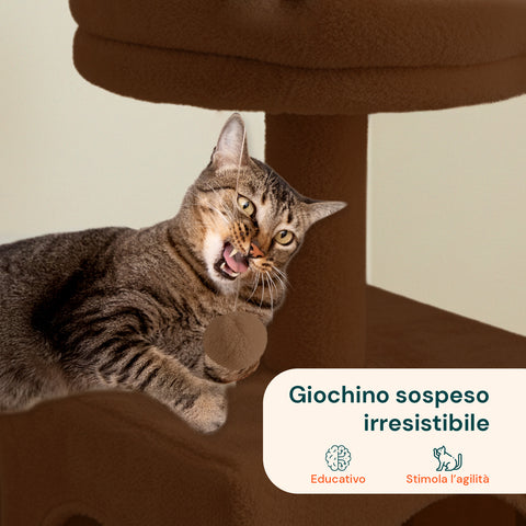 Tiragraffi per Gatti 92 cm con Cuccia, Scala e Giochi